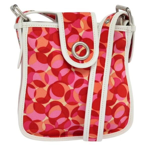 CELINE Shoulder Bag Canvas Red Auth 112849V - Picture 1 of 16